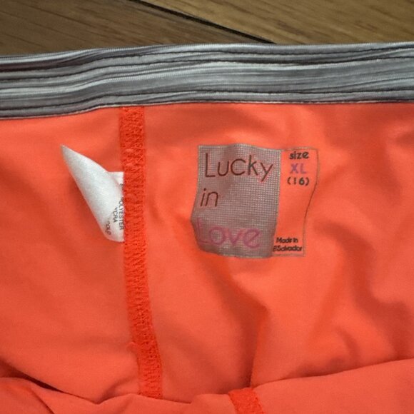 Lucky In Love Athletic Women's Tennis Skirt Skort Gray Orange Size XL (16) - Picture 3 of 5